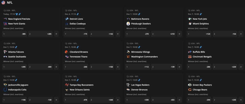 NFL Football at BetWhale