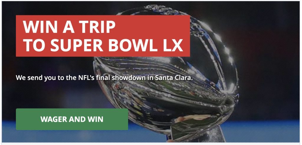 Win a Trip to the Super Bowl Everygame Sportsbook Promo